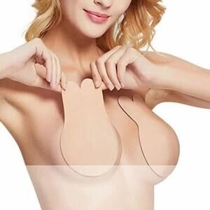 New Beige Adhesive Breast‎ Tape 10 Pieces Vegan Nipple Covers Nude Lifting